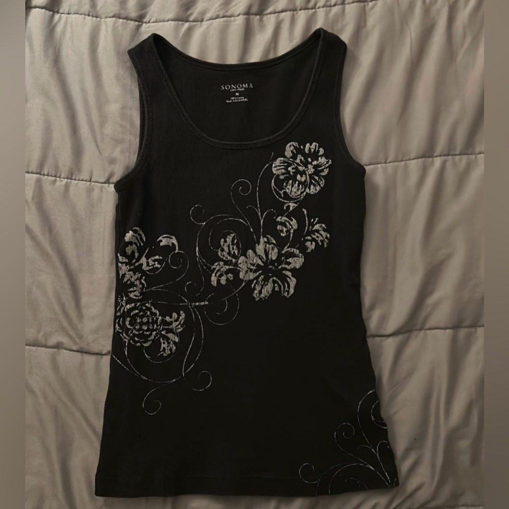 Y2K Graphic Flower Tank Top~